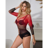 Subblime - 952259 Robe Résille Élastique Manches Longues Dégradé Rouge Et Noir Taille Unique